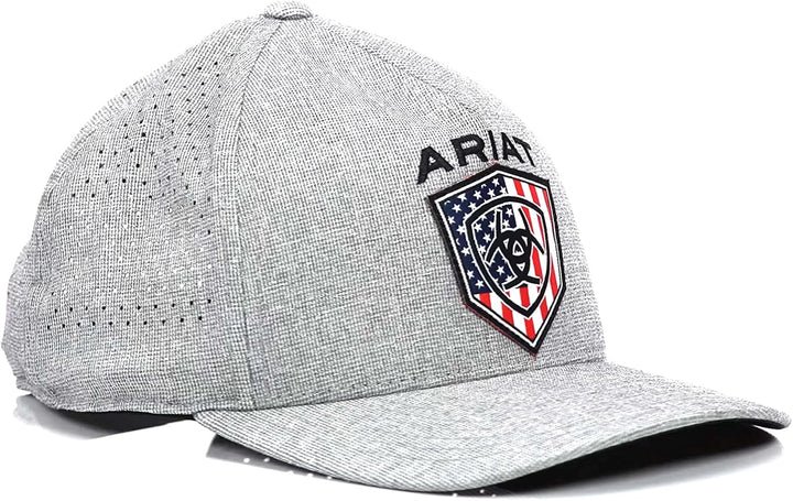 ARIAT Herren Grau Snapback Flexfit USA Flag Patch Cap, grau, Einheitsgrösse