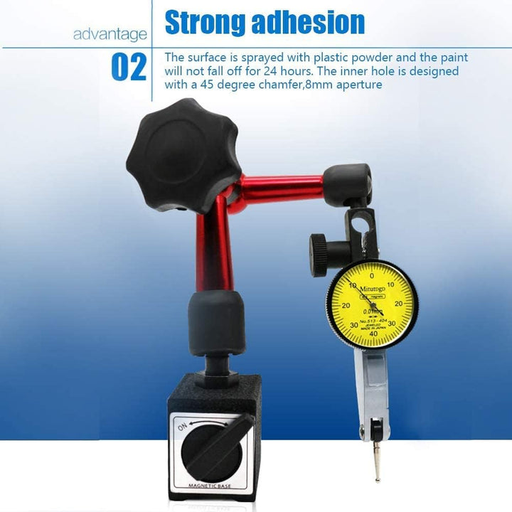 Messuhr mit Magnethalter 0~0,8 mm Magnet-Messstativ mit Messuhr Metall Flexible Starke Magnetische S