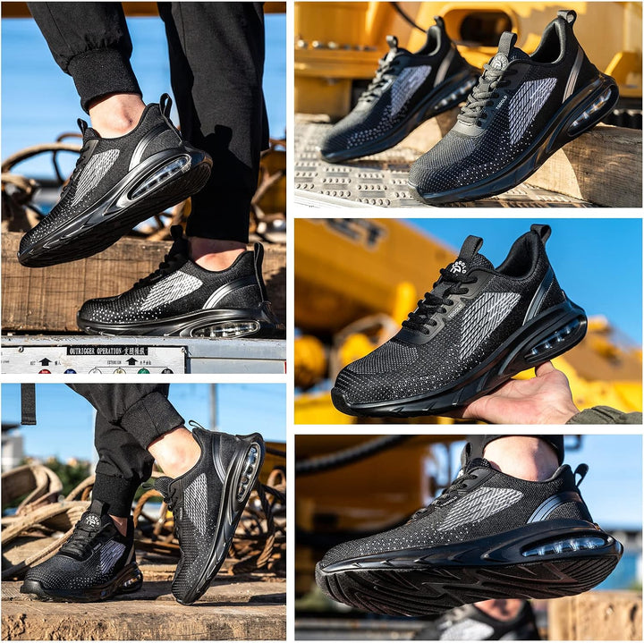tqgold Sicherheitsschuhe Herren Damen Leicht Arbeitsschuhe | Sportlich Schutzschuhe mit Stahlkappe |