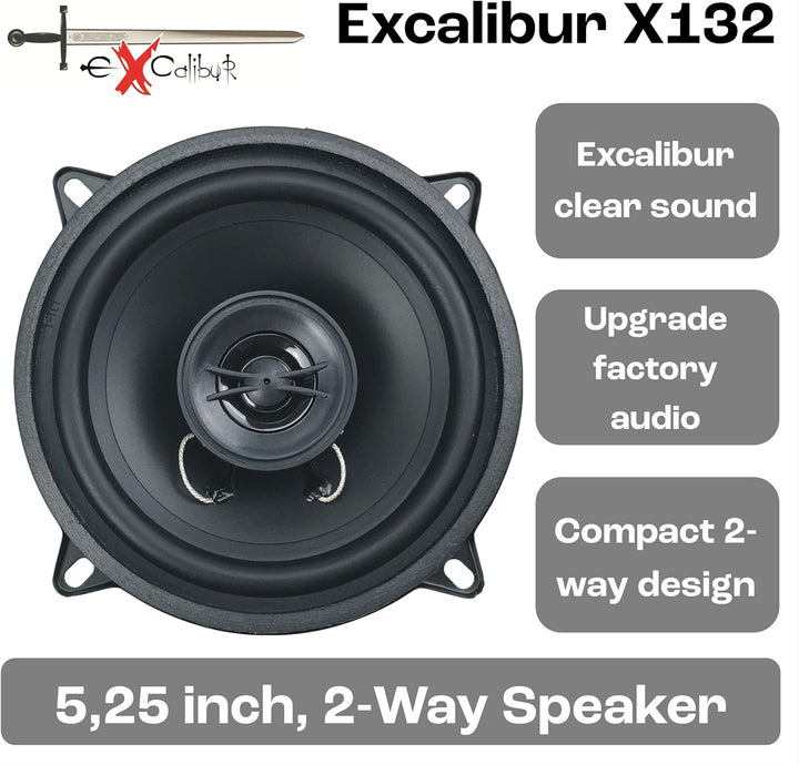 Excalibur X132-5.25'' (13cm) 2-Wege Koaxial 300W Auto-Lautsprecher