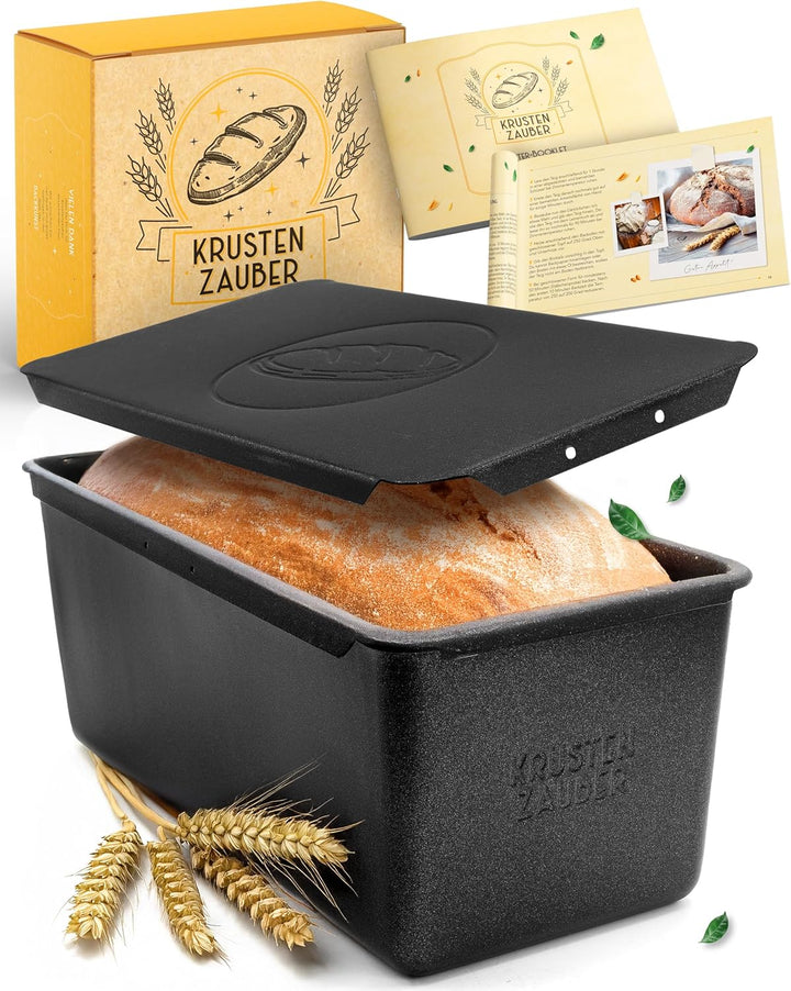KRUSTENZAUBER Brotbackform mit Deckel – Kastenform Brot aus Kohlenstoffstahl für perfekte Hitzeverte