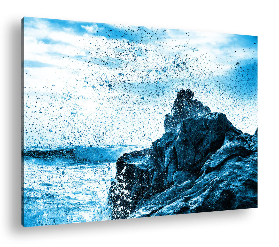 deyoli atemberaubende El Golfo Küste in Spanien Format 80x60 Effekt: Monocrome Blau als Leinwandbild