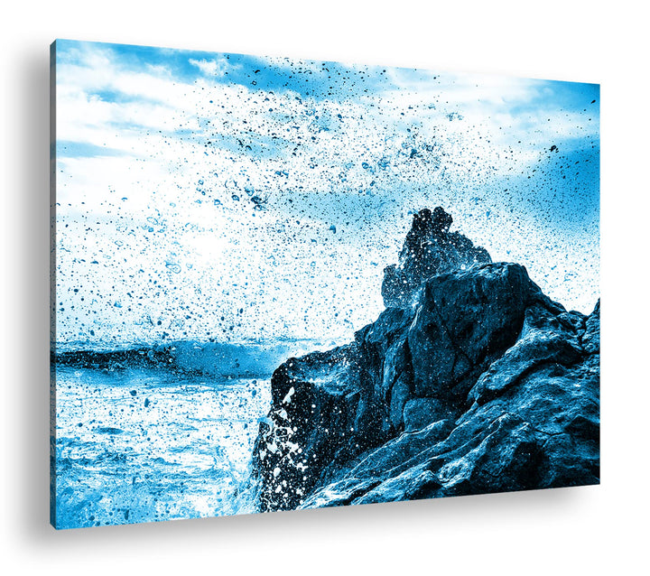 deyoli atemberaubende El Golfo Küste in Spanien Format 80x60 Effekt: Monocrome Blau als Leinwandbild