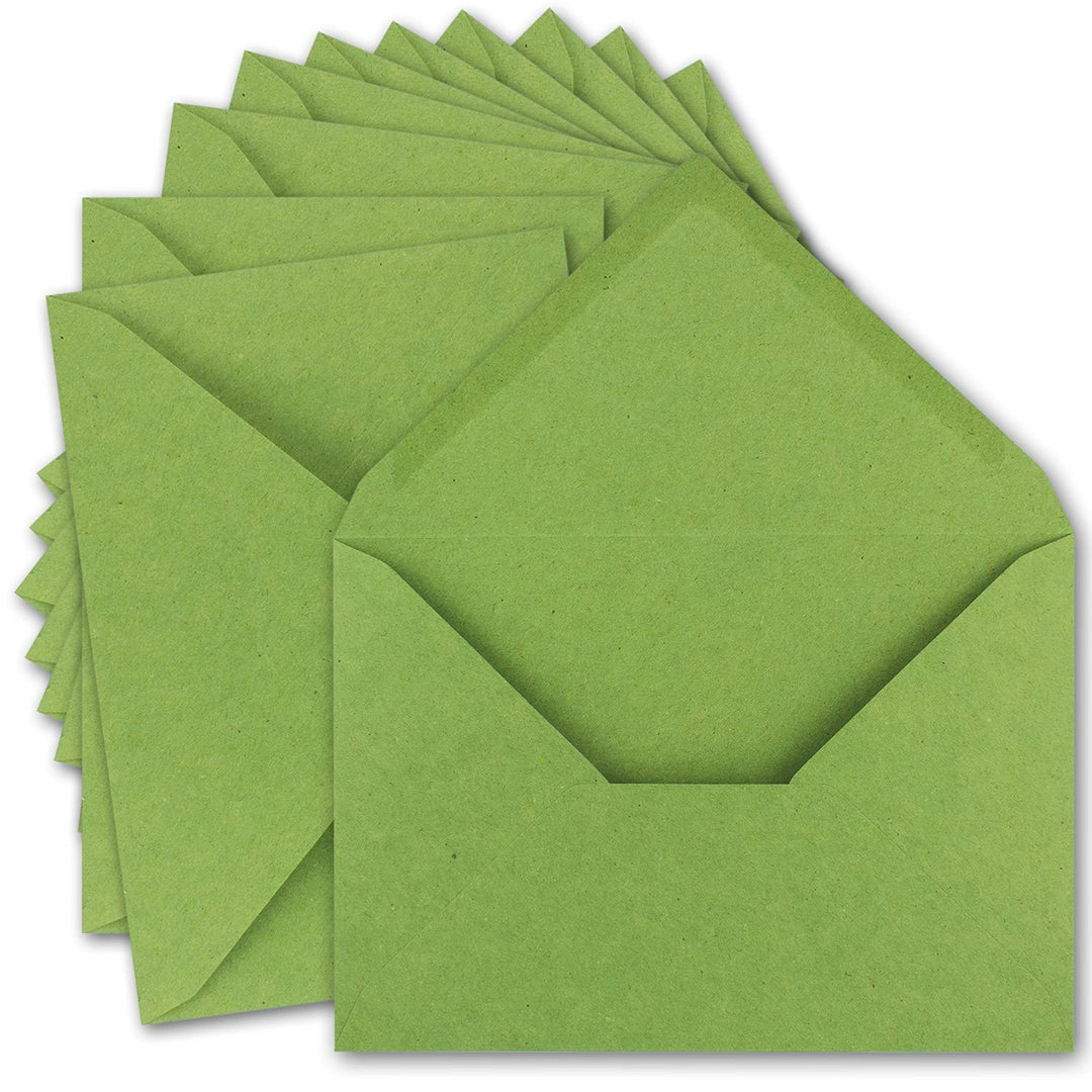 1000x Vintage Brief-Umschläge DIN C5 Kraftpapier 120 g/m² - 157 x 225 mm - Hellgrün (grün) Recycling