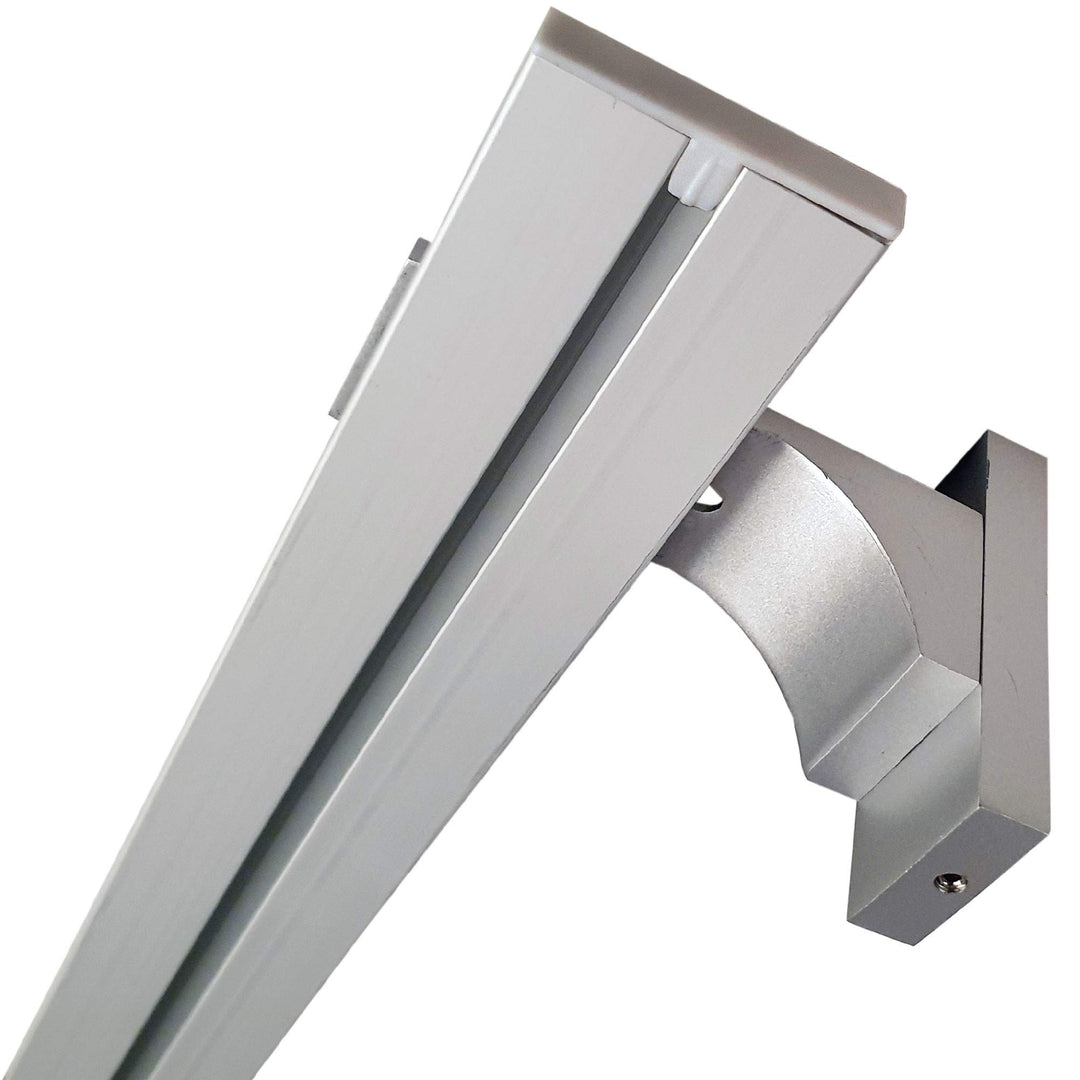 Vorhangschiene "silber" aus Aluminium, alle Längen bis 480cm möglich, Flache Gardinenschiene (7mm),
