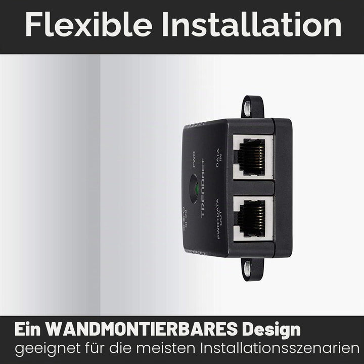 TRENDnet, TPE-113GI, Gigabit PoE Injektor (15,4 W), Maximale Entfernung 100 m, Schwarz PoE Injector,
