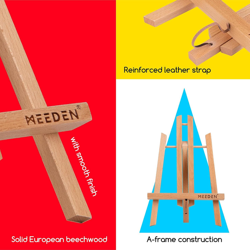 MEEDEN 12 Stück Tischstaffelei Holz, 30 cm Display Staffeleien, Kinder Staffelei Tisch, Bild Ständer