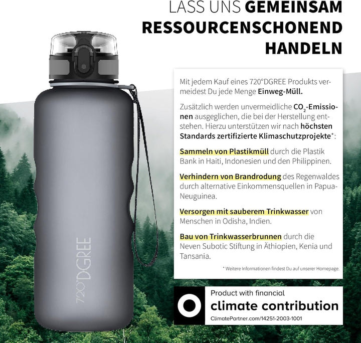 720°DGREE Trinkflasche “uberBottle“ 350ml, 500ml, 650ml, 1l softTouch +Früchtebehälter - Auslaufsich