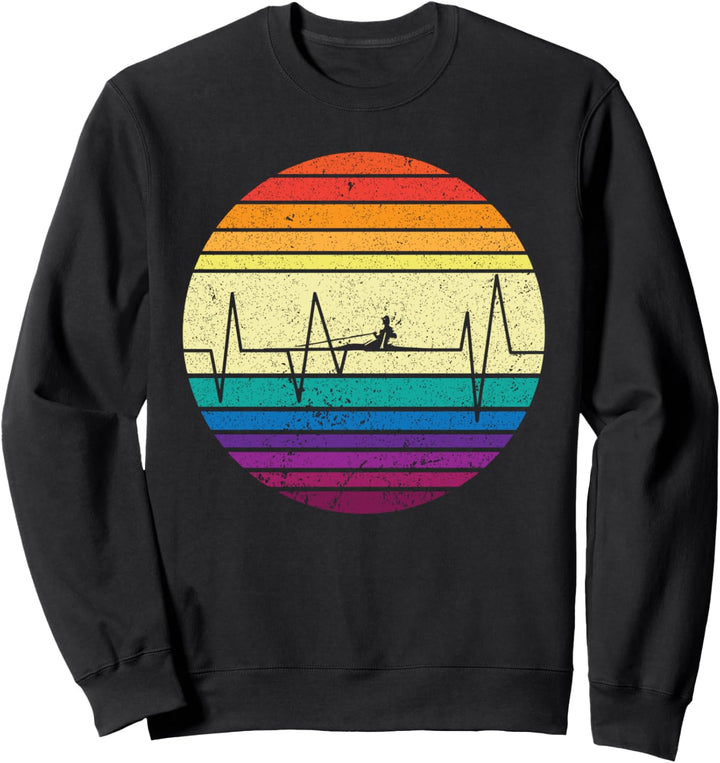 Ruder Heartbeat für Crew-Ruderer I Vintage Rudern Sweatshirt