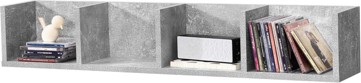[en.casa] Wandregal Ekerö Hängeregal mit 4 Ablagen Schweberegal 95 x 17 x 16,5 cm Wandboard Betonopt