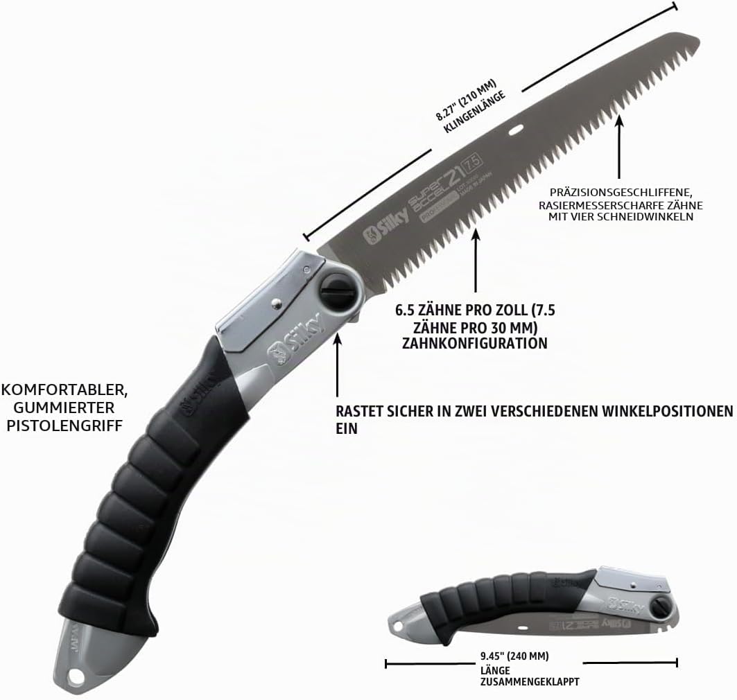Silky-Klappsäge Super Accel 210mm 7,5/30mm Super Accel 210 grob, Super Accel 210 grob