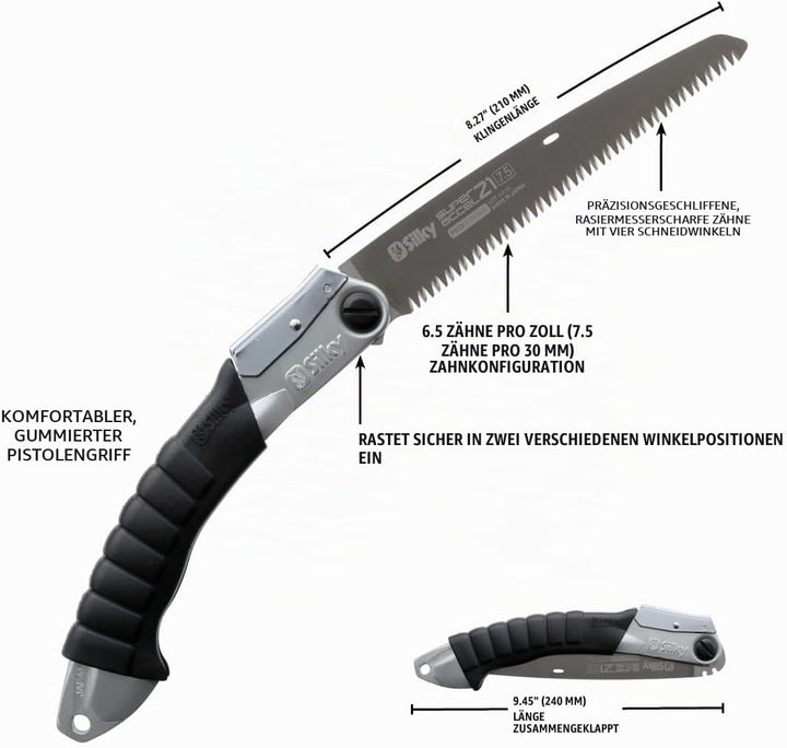 Silky-Klappsäge Super Accel 210mm 7,5/30mm Super Accel 210 grob, Super Accel 210 grob