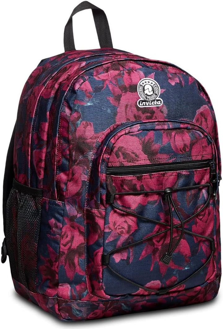 RUCKSACK INVICTA DIAL ROSES FANTASY mit Trinkflaschenfach, Extra Platz - 38 LT - Unisex, für Uni, Sp
