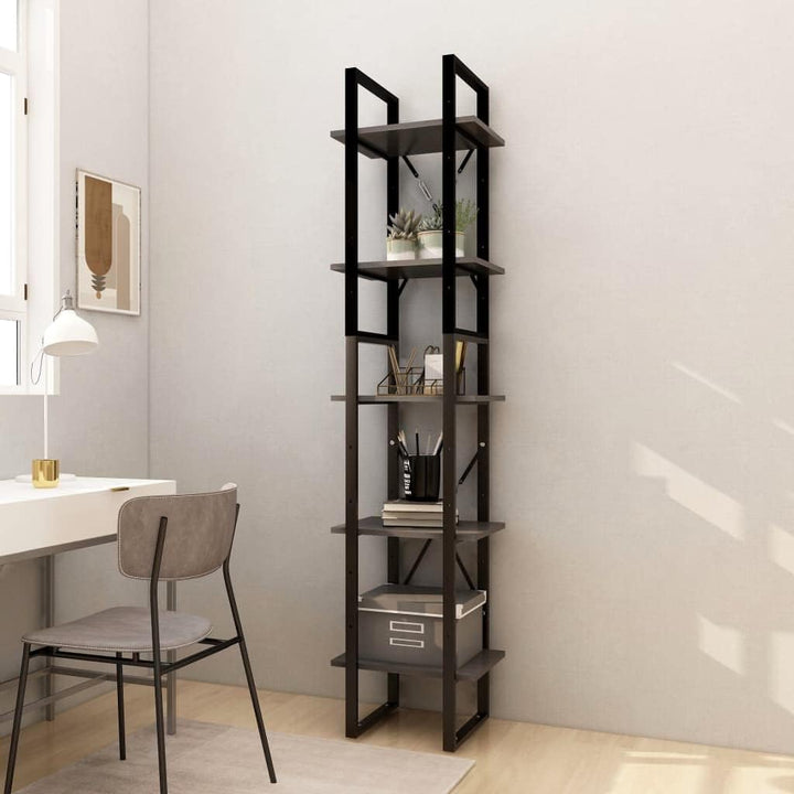vidaXL Massivholz Kiefer Bücherregal 5 Fächer Standregal Aktenregal Regal Aufbewahrung Büroregal Wan