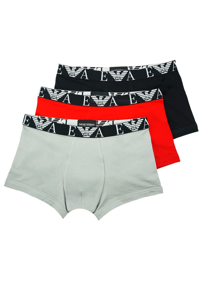 Emporio Armani Herren 3-Pack Trunk (3er Pack) M Red/Pietra/Black, M Red/Pietra/Black