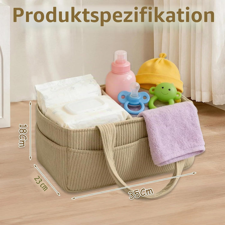 Wickeltisch Organizer, Neugeborenen Geschenk, Cord-Kernmaterial Diaper Bag, Wickelkorb mit Trennwand
