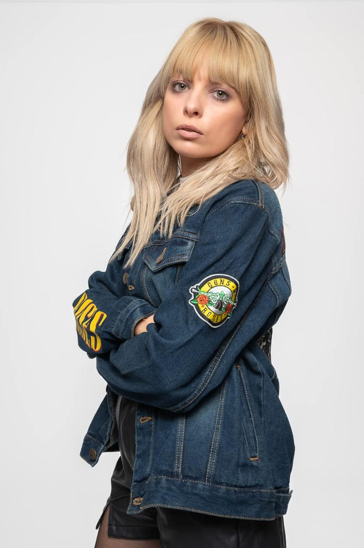Guns N' Roses Denim Jacke Appetite For Destruction Nue offiziell Unisex Blau M Blau, Blau M