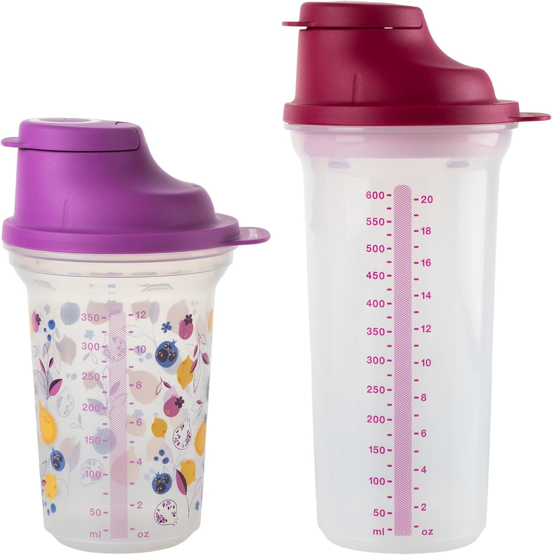 TUPPERWARE Mix-Fix Shaker 1x 600ml Shaky BEERE + 1x 350ml BEERE Shake-It + Kugelschreiber metallic T