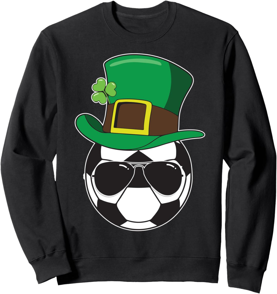 Fussball St. Patricks Day Kleeblatt Shamrock Jungen Kinder Sweatshirt