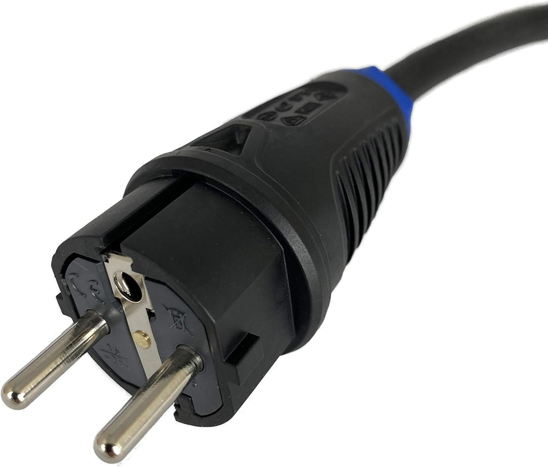 NWP Adapter CEE Kupplung 230V 16A auf Schuko Stecker - 3x2,5mm² Gummischlauchleitung - IP44 - Für Ca