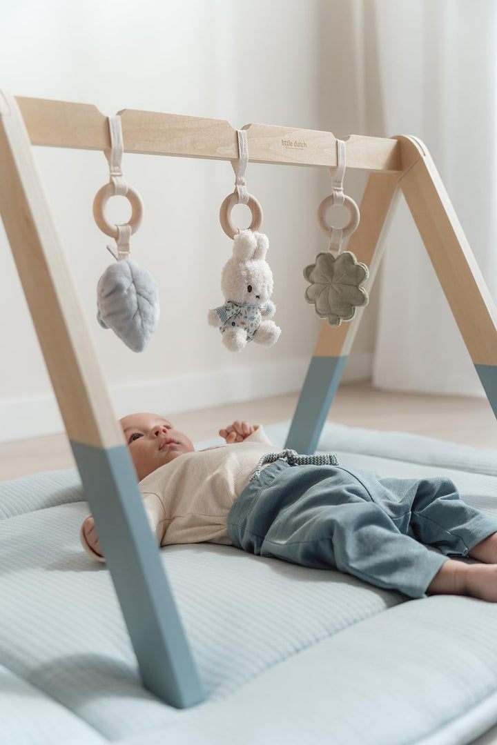 nijntje miffy x Little Dutch Holz Baby Gym Spieltrapez Spielbogen Holz inkl. Anhänger Hase Miffy bla