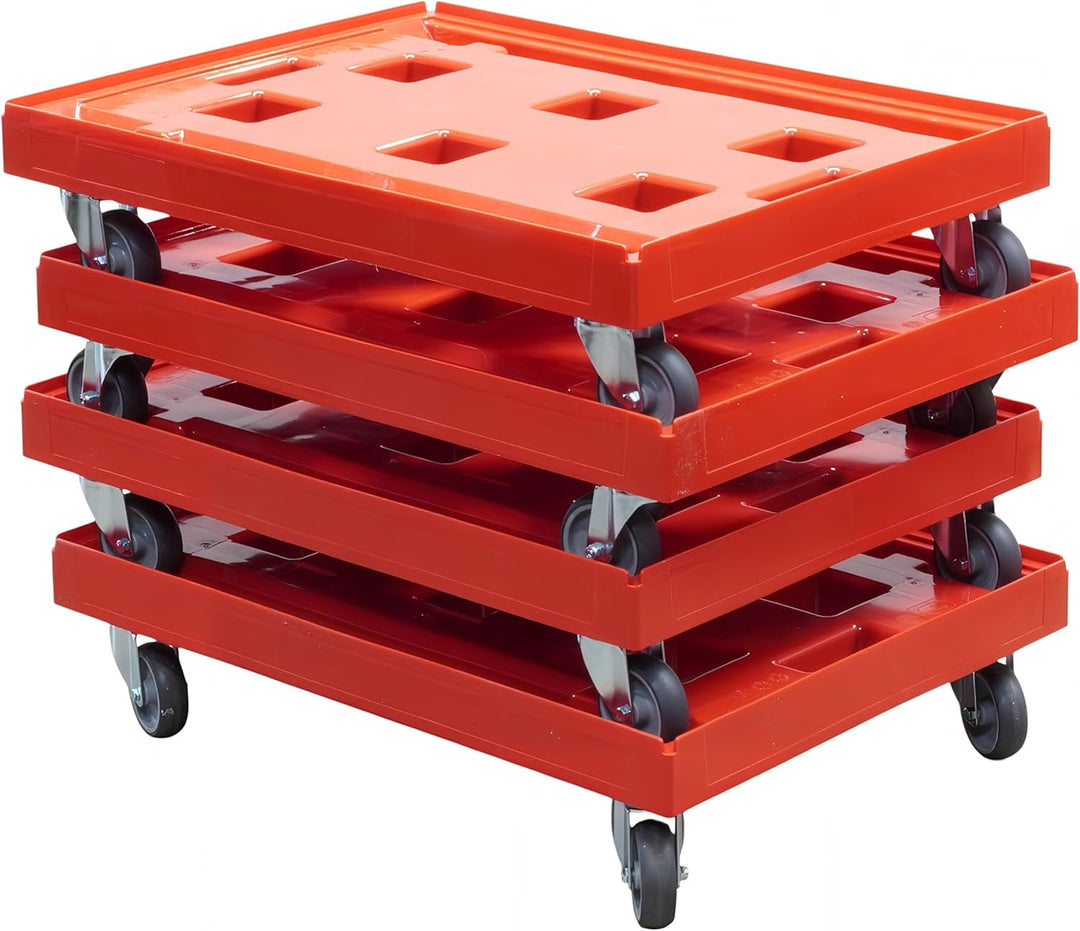 4 Stück Transportroller für Kisten 80 x 60 cm - 400 kg Traglast