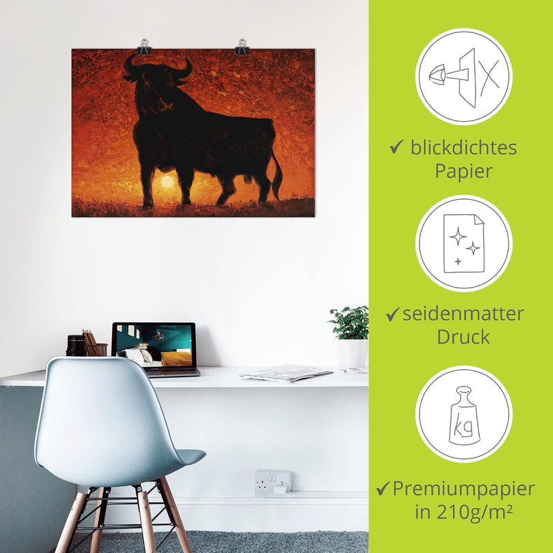 ARTland Poster Kunstdruck Wandposter Bild ohne Rahmen 100x70 cm Stier Tiere Spanien Stierkampf Katal