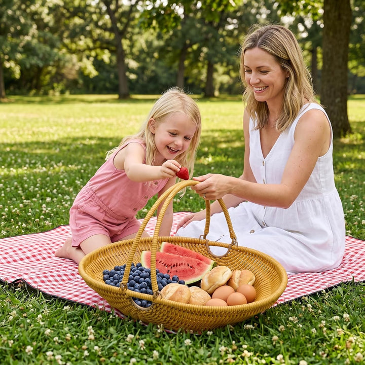 Gartenkörbe zum Sammeln von Gemüse Garten Erntekorb Erntekorb mit Griff Handgewebte Körbe zum Sammel