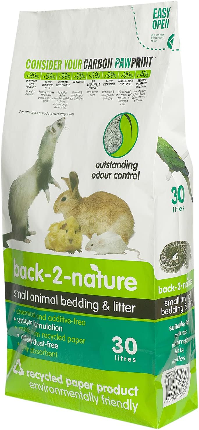 Back 2 Nature Einstreu & Streu (10l) – Hochabsorbierend, aus 99% Recyclingpapier, weich & sicher für
