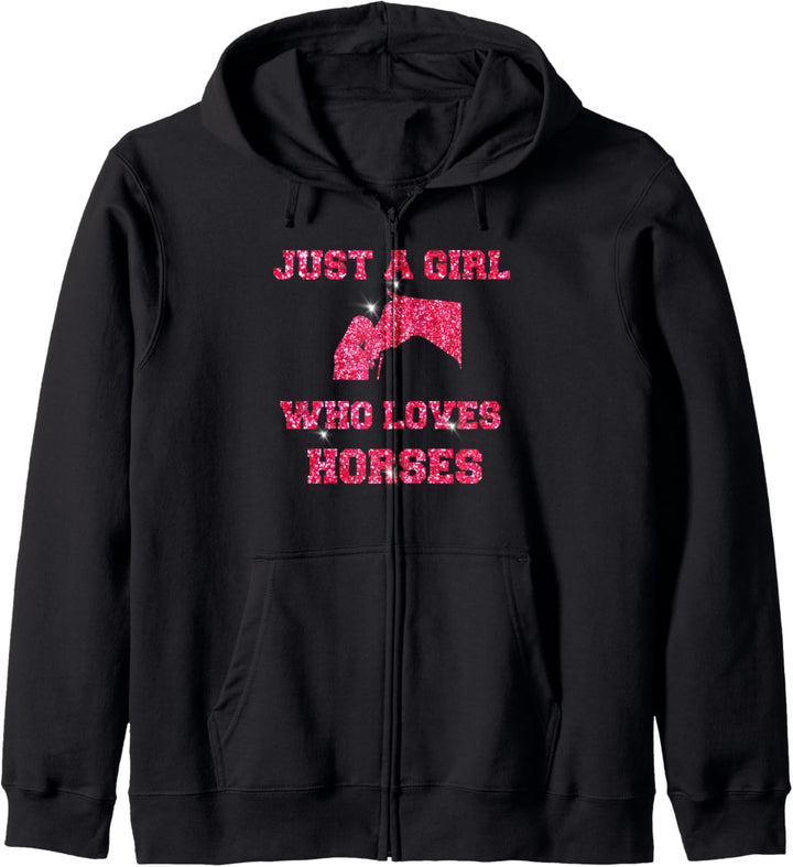 JUST A GIRL WHO LOVES HORSES EIN MÄDCHEN DAS PFERDE LIEBT Kapuzenjacke