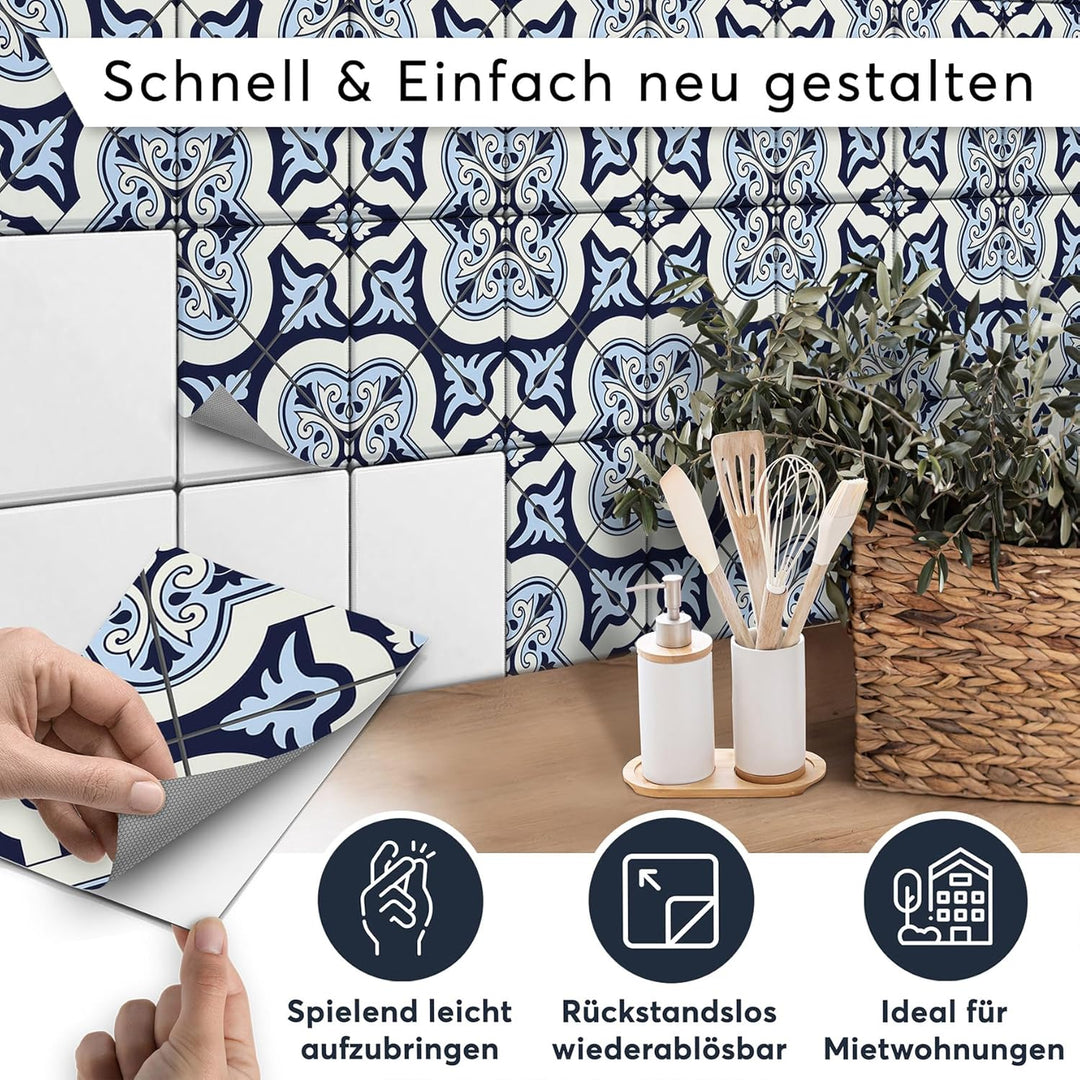 CREATISTO Mosaik Klebefliesen Stickerfliesen Fliesenfolie - Klebe Folie für Wandfliesen I Klebeflies