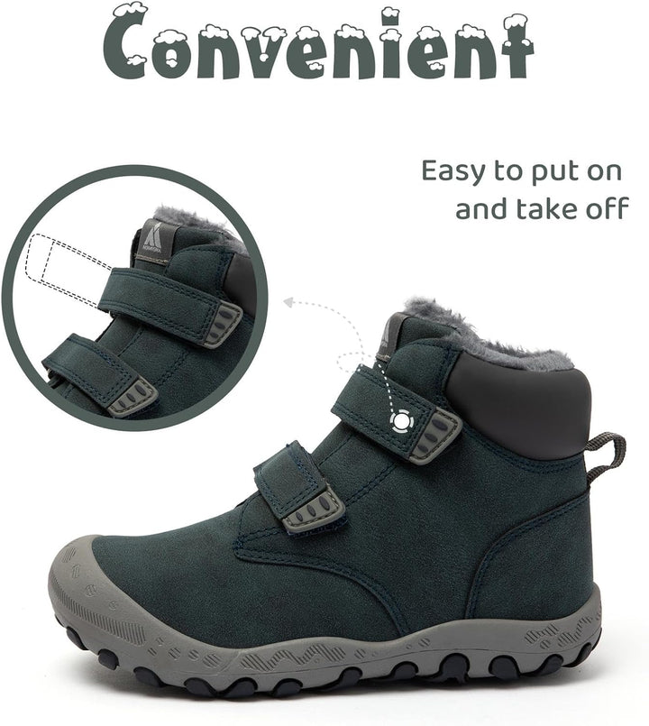 Mishansha Kinder Winterschuhe Warm Gefüttert Winterstiefel Jungen Mädchen Schneestiefel Outdoor Ruts