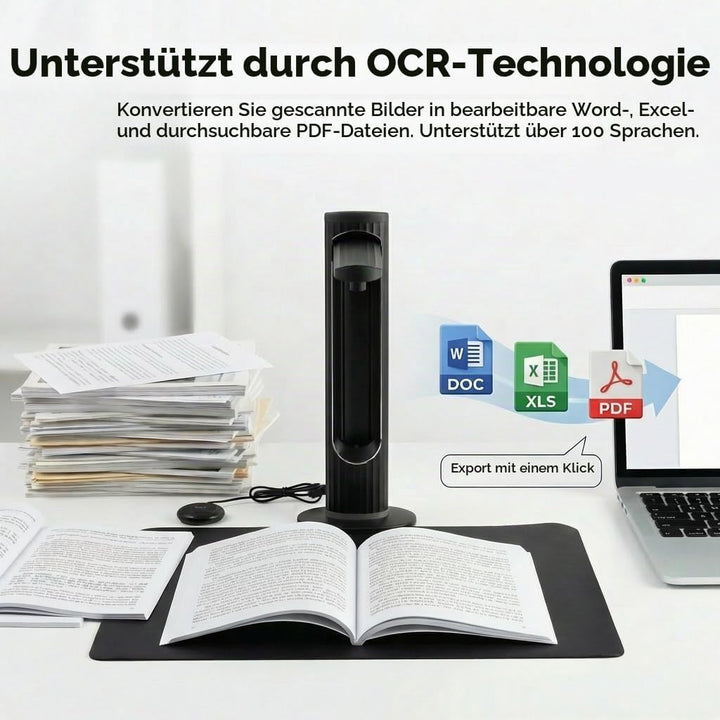 A3 Tragbarer Dokumentenscanner: 23MP Hochauflösende Kamera Auto-Flatten Laser-Positionierung Kompati