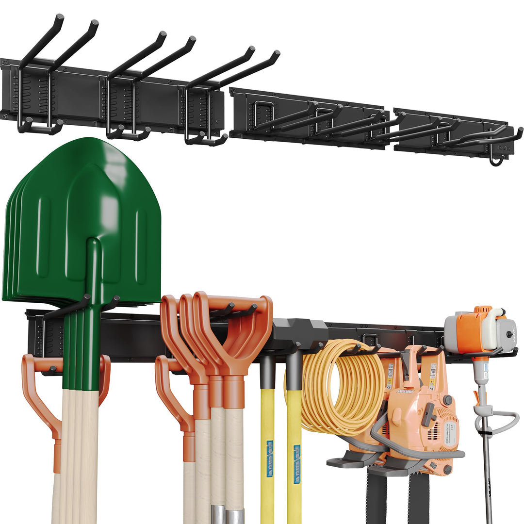 BONTEC Wandmontierter Werkzeughalter, 336 kg Tragfähigkeit, 3 Rail Panels, Verstellbare Garage Wandr