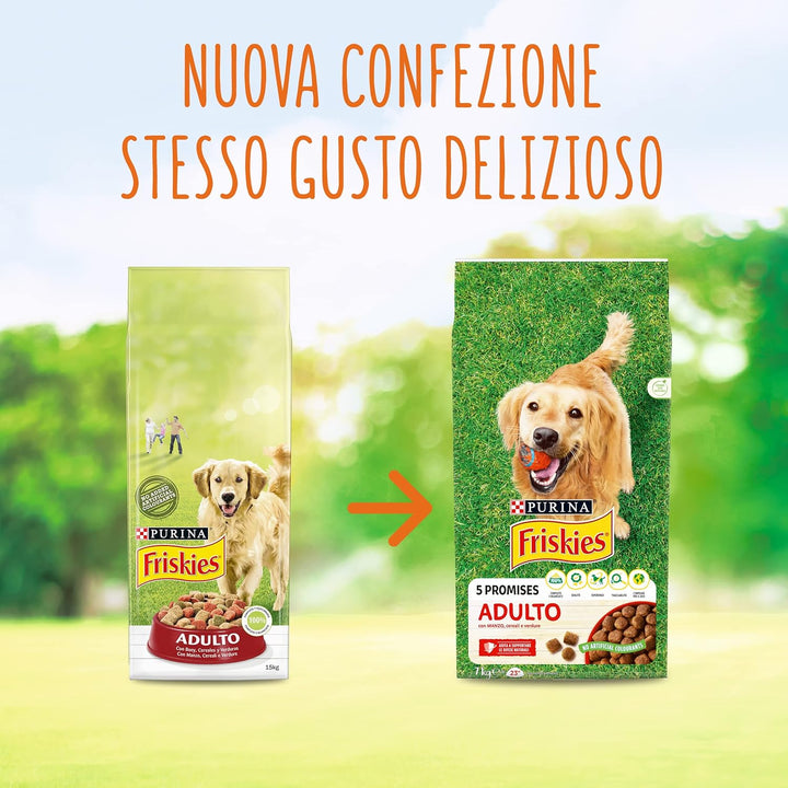 Purina Friskies Hundekroketten für Erwachsene, mit Rind, Getreide und Gemüse, 12 kg, 12 kg
