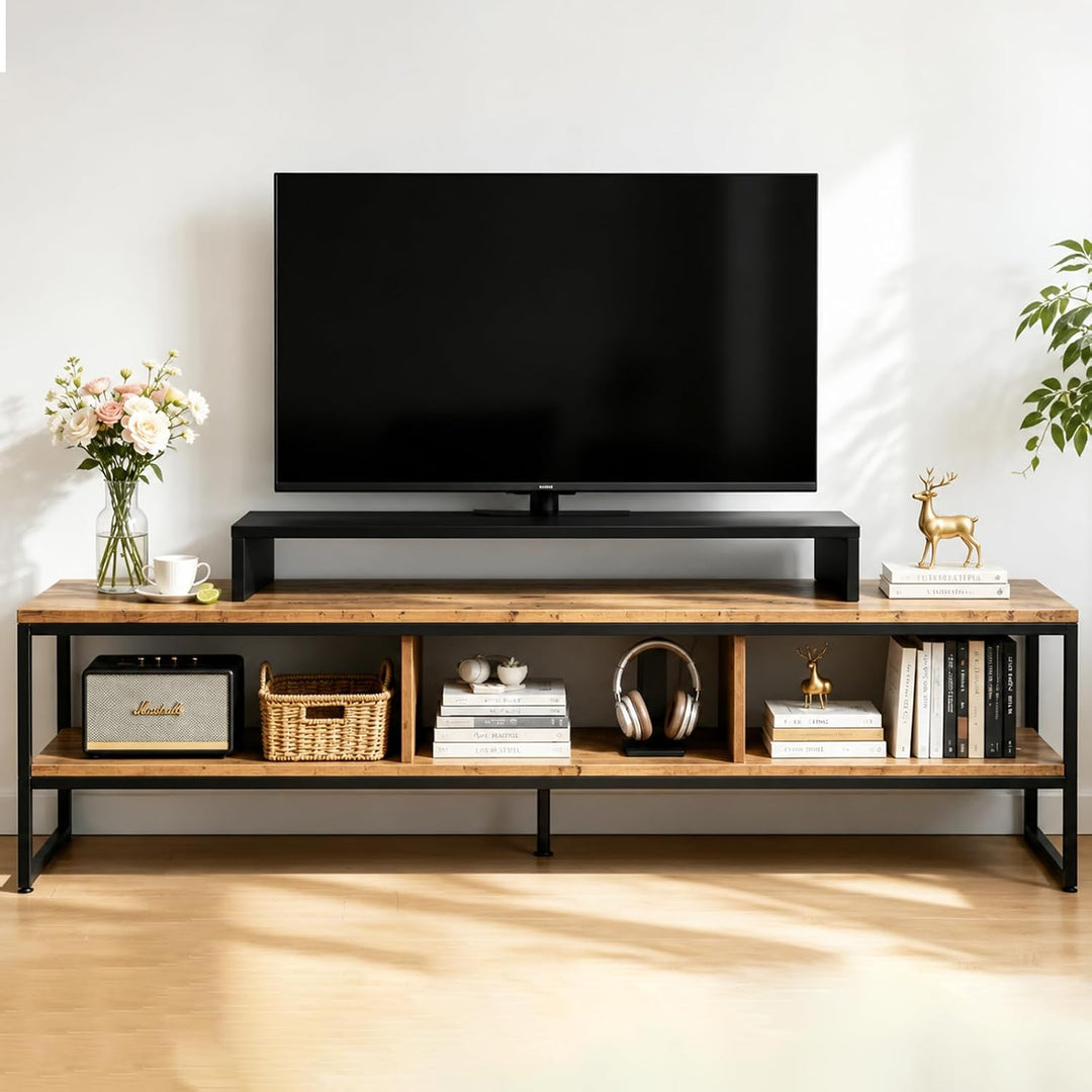 TV-Aufsatz mit Erhöhung,PC Regal Aufsatz Bildschirmerhöhung Hochglanz, Ideal für TV-Erhöhung und Sch