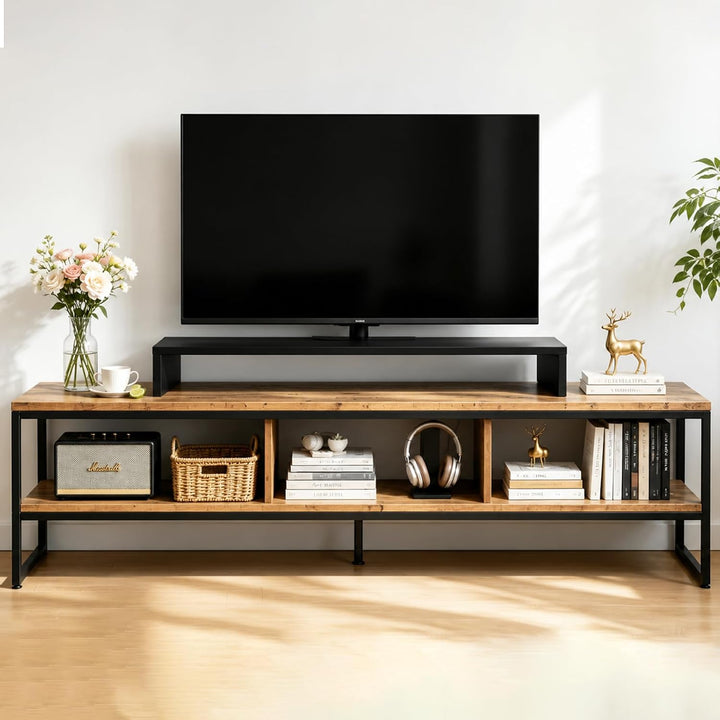 TV-Aufsatz mit Erhöhung,PC Regal Aufsatz Bildschirmerhöhung Hochglanz, Ideal für TV-Erhöhung und Sch