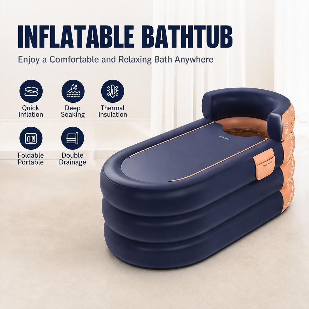 Faltbare Badewanne, Ablauf unten/seitlich, inkl. aufblasbare Kissen - für Duschkabine und Bad (Dunke