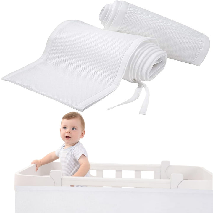 Bettumrandung Babybett,Bettumrandung Nestchen,Verstellbarer Baby Netzbettgitter,Babybett LeitplankeK