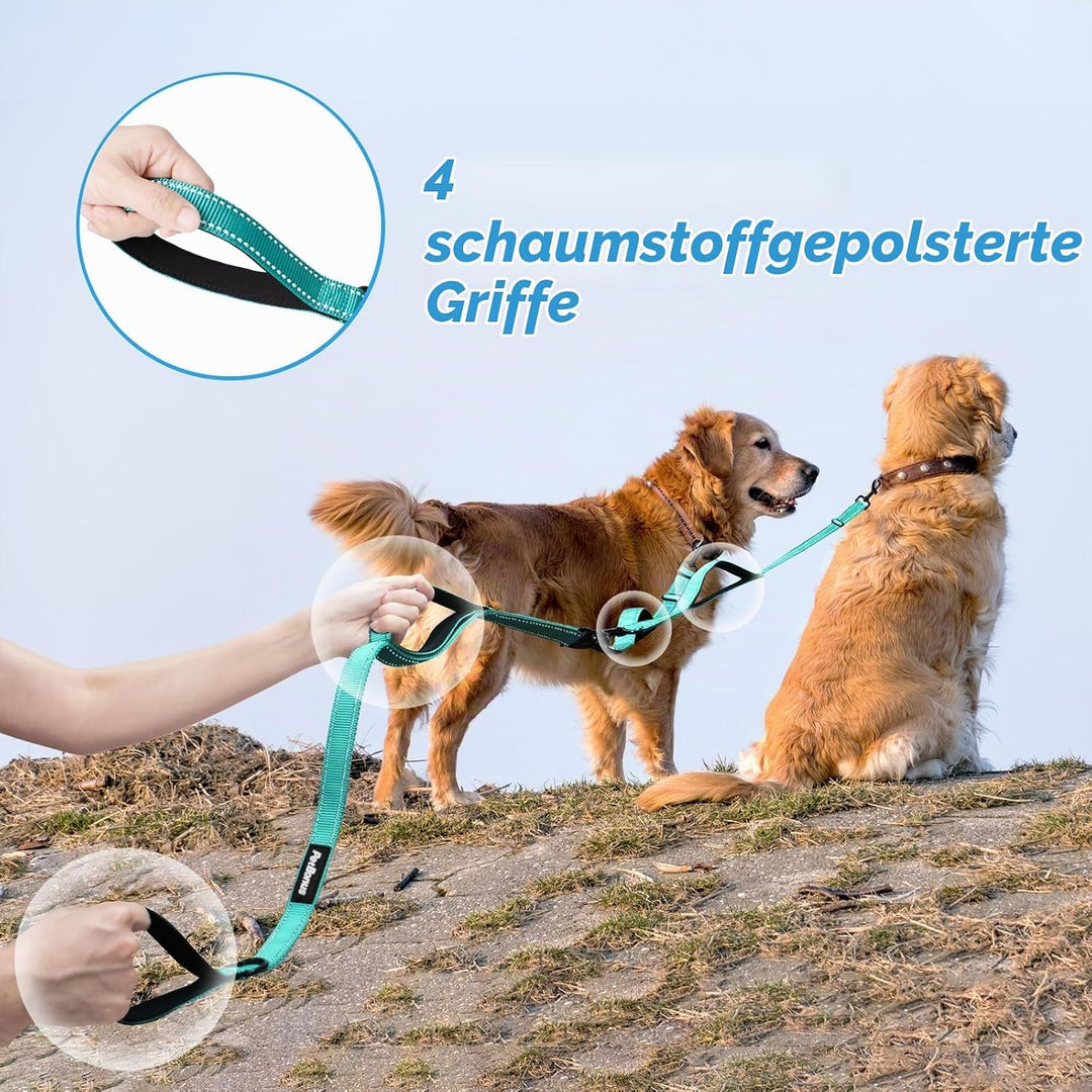 PetBonus Hundeleine Doppelleine für 2 Hunde, Keine Verwicklung hundeleine mittelgrosse grosse Hunde,