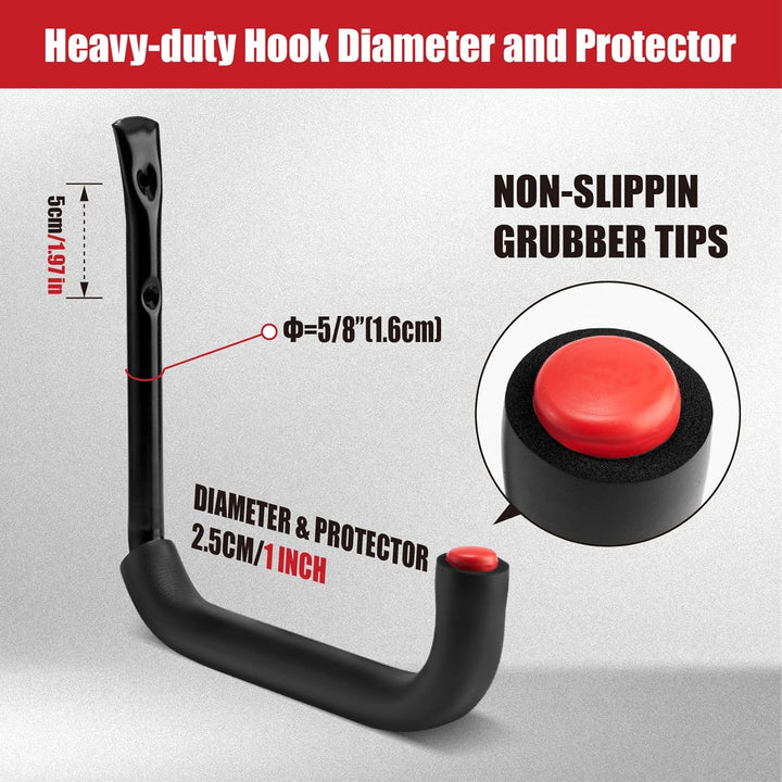 Garagenhaken, 10 Stück Wandhalterung Garagenaufbewahrung Werkzeugaufhänger mit 9,8" Jumbo-Arm, Hochl