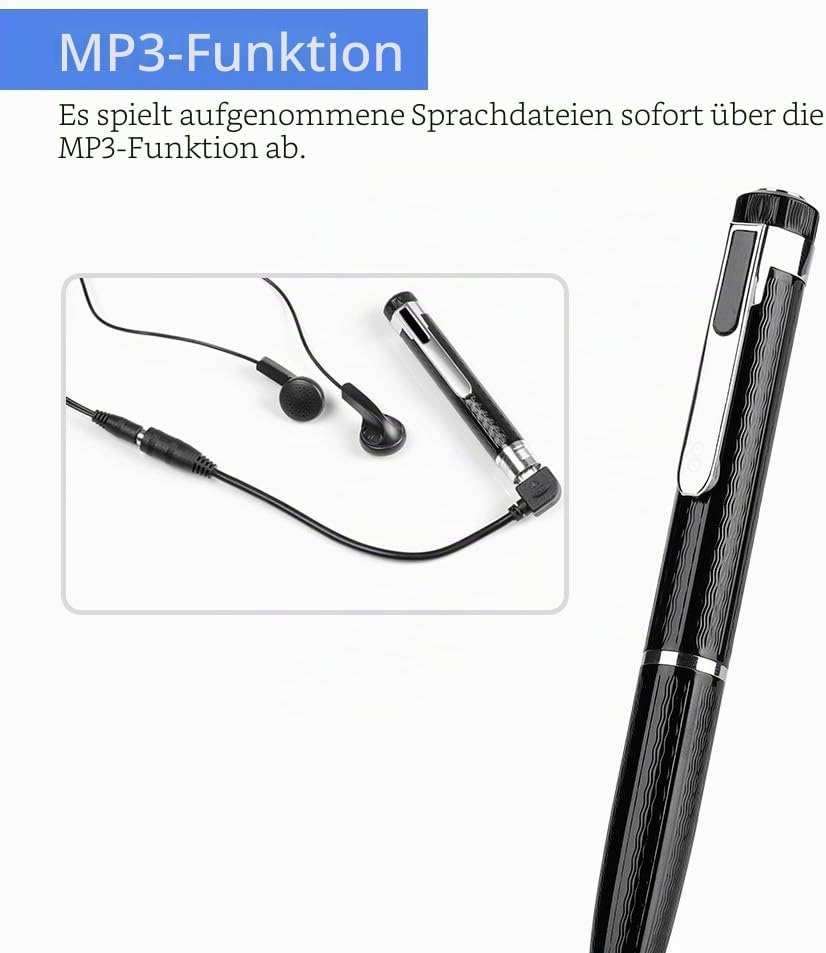 VBESTLIFE Digital Voice Recorder,Pen-Shaped 20 Stunden Digital Voice Recorder 192Kbps Audio Recorder