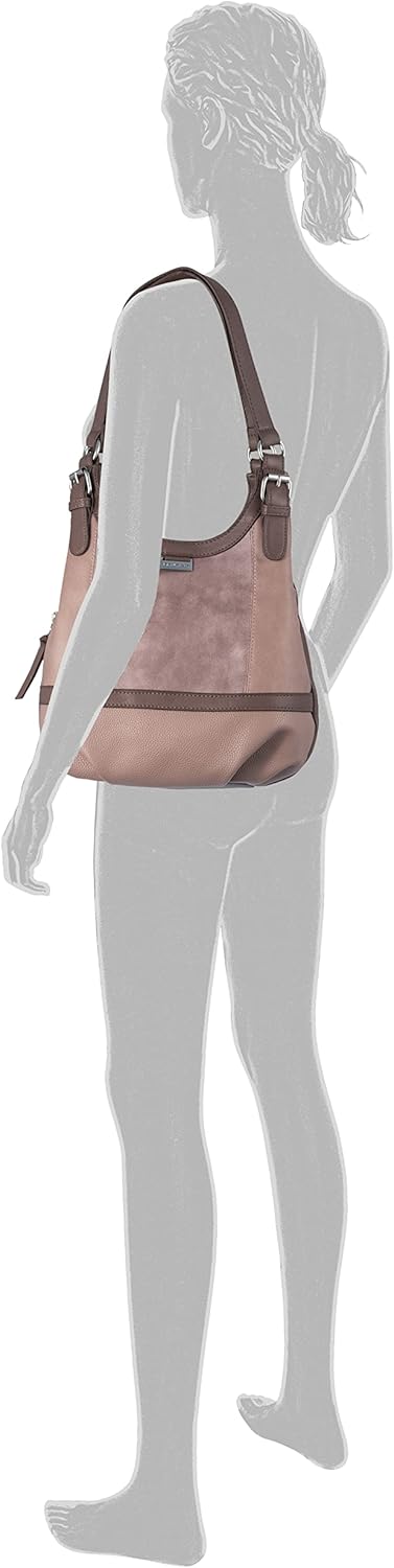 TOM TAILOR bags Juna Damen Shopper Umhängetasche Reissverschluss Klein 31 x 14 x 29 Rose, 31 x 14 x