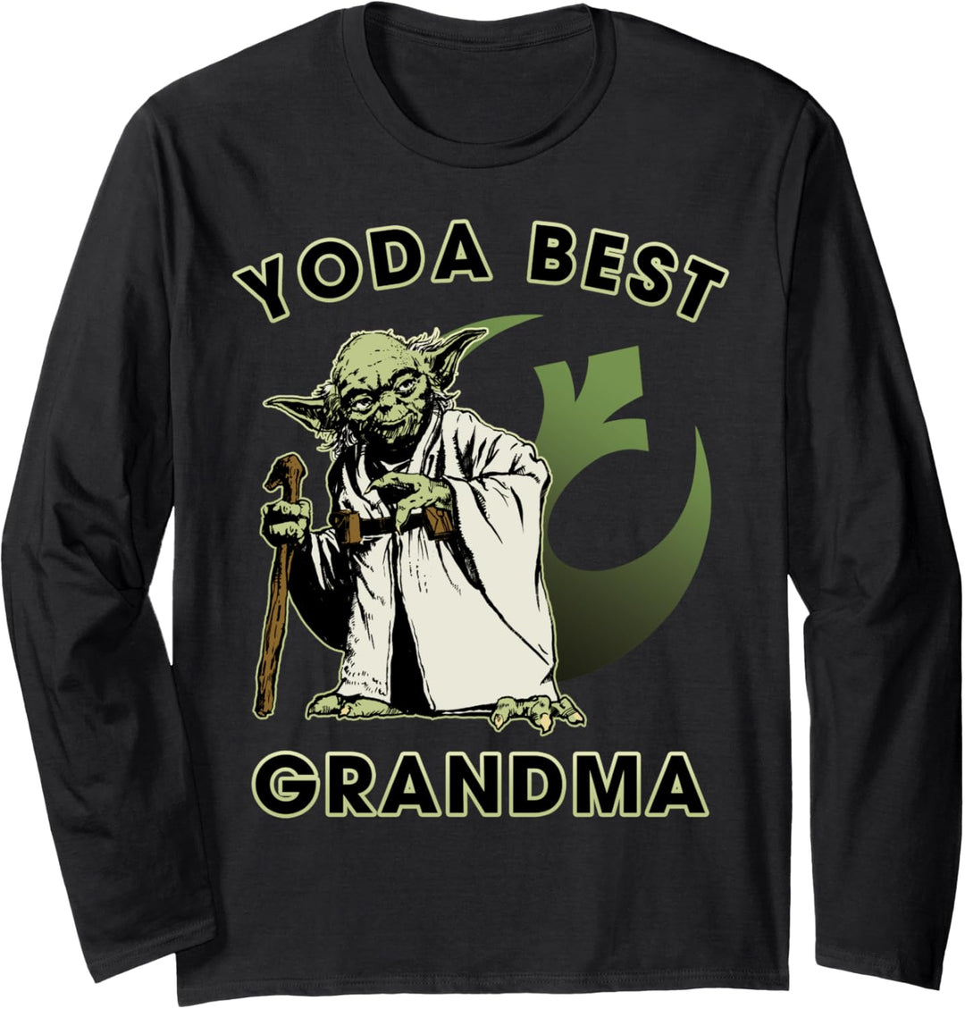Star Wars Yoda Best Grandma Rebel Logo Langarmshirt