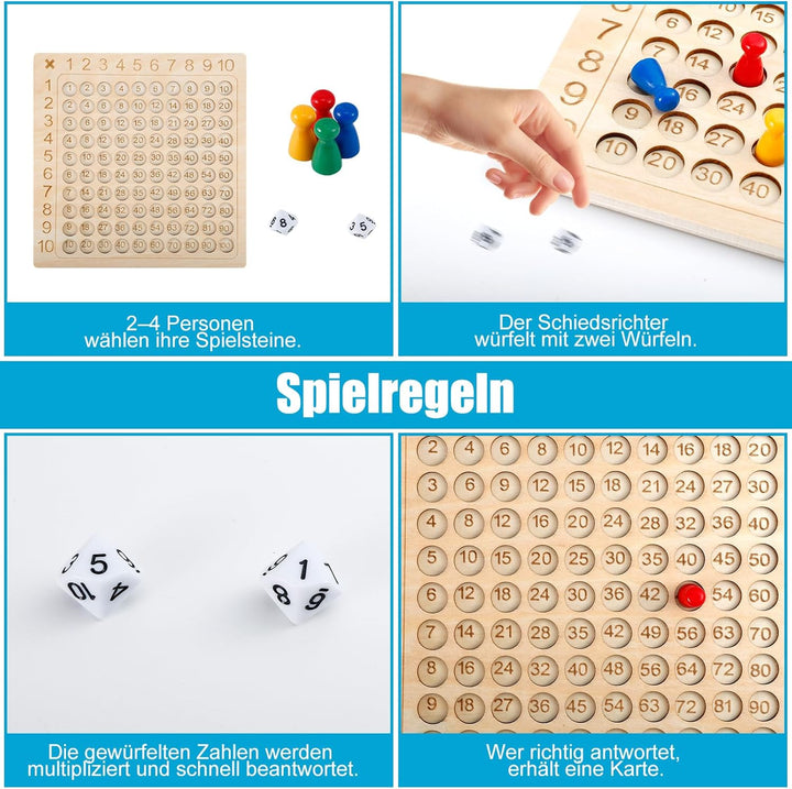 Multiplikationsbrett,1x1 Lernen Spiel für Grundschüler,Montessori Multiplikationsbrett,Multiplikatio