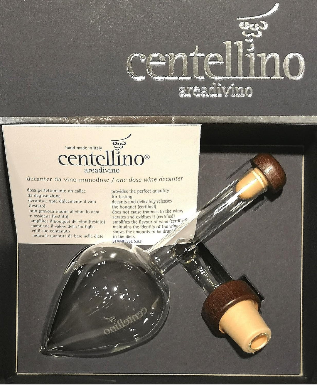 Centellino Areadivino Wein Luftsprudler und Dekanter für Wein 125 ml