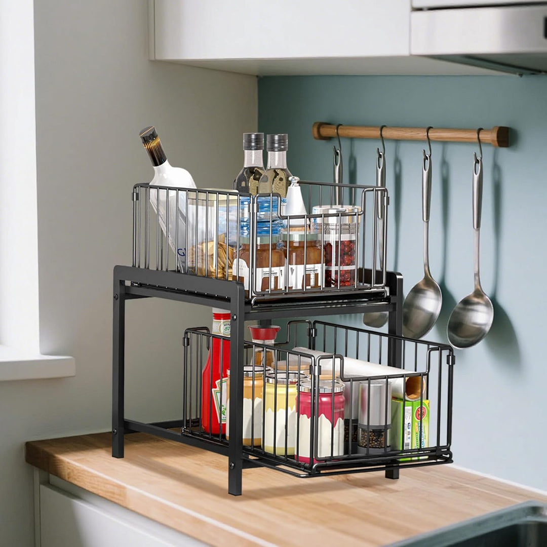 Coulissan Korb für Küche, ausziehbare Schublade, Regale für Schrank, Küche, Badezimmer, Korb, für Kü