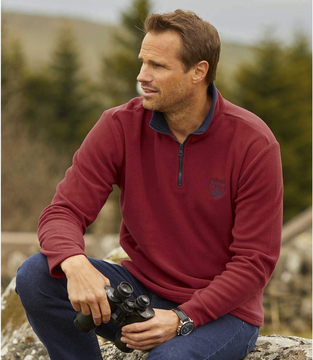 ATLAS FOR MEN - 2er-Pack Microfleece-Pullover - Fleecepullover Herren - Fleece Herren - Fleece Pullo