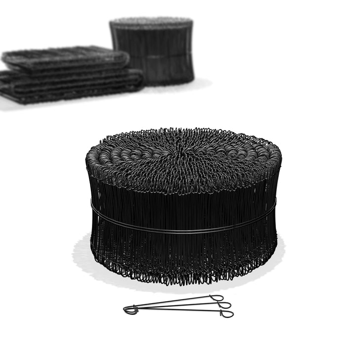 Heimfleiss® Rödeldraht Bindedraht ummantelt in schwarz 1,4 x 100 bis 300 mm (1000 Stk.) - rostfreier