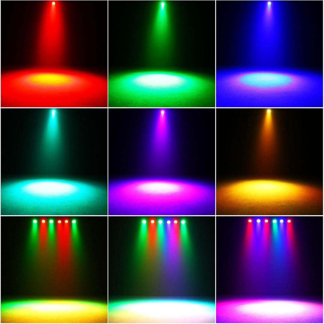 2PCS 6 x 3W IP67 Wasserdichtes Par Licht, RGBW 4 in 1 LED Discolicht Partylicht mit Fernbedienung, f